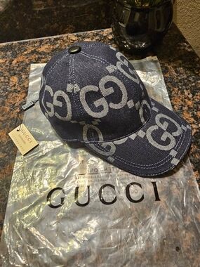 Gucci Men’s Navy GG Denim Baseball Cap